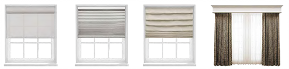 Lutron shades roller Honeycomb Roman drapery